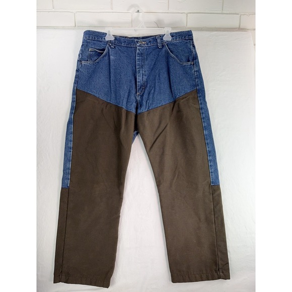 Wrangler Other - Wrangler Pro Gear Jeans Mens 40x30 Blue Denim Brown‎ Canvas Work Pants
